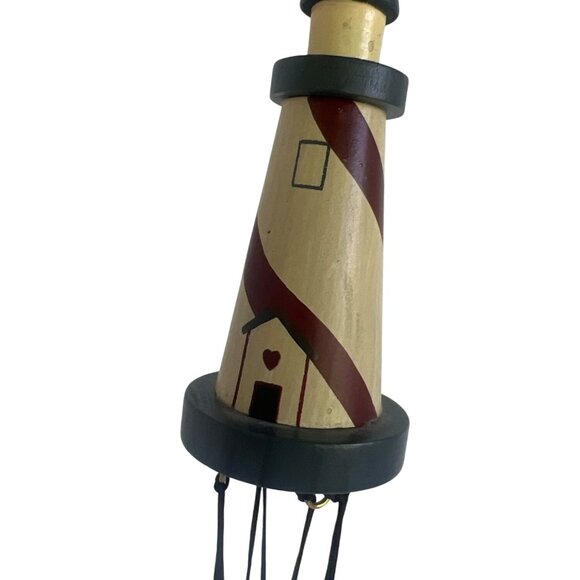 Lighthouse-Themed Wind Chime Brass Tubes & Hand-Painted Nautical Design By NCE - Picture 1 of 9